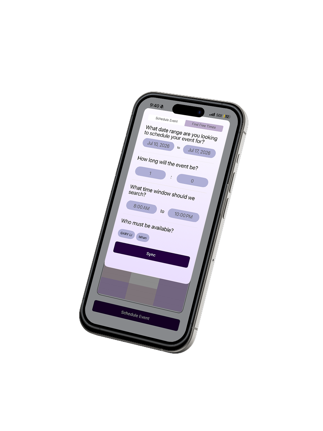 Sync App Screen 2
